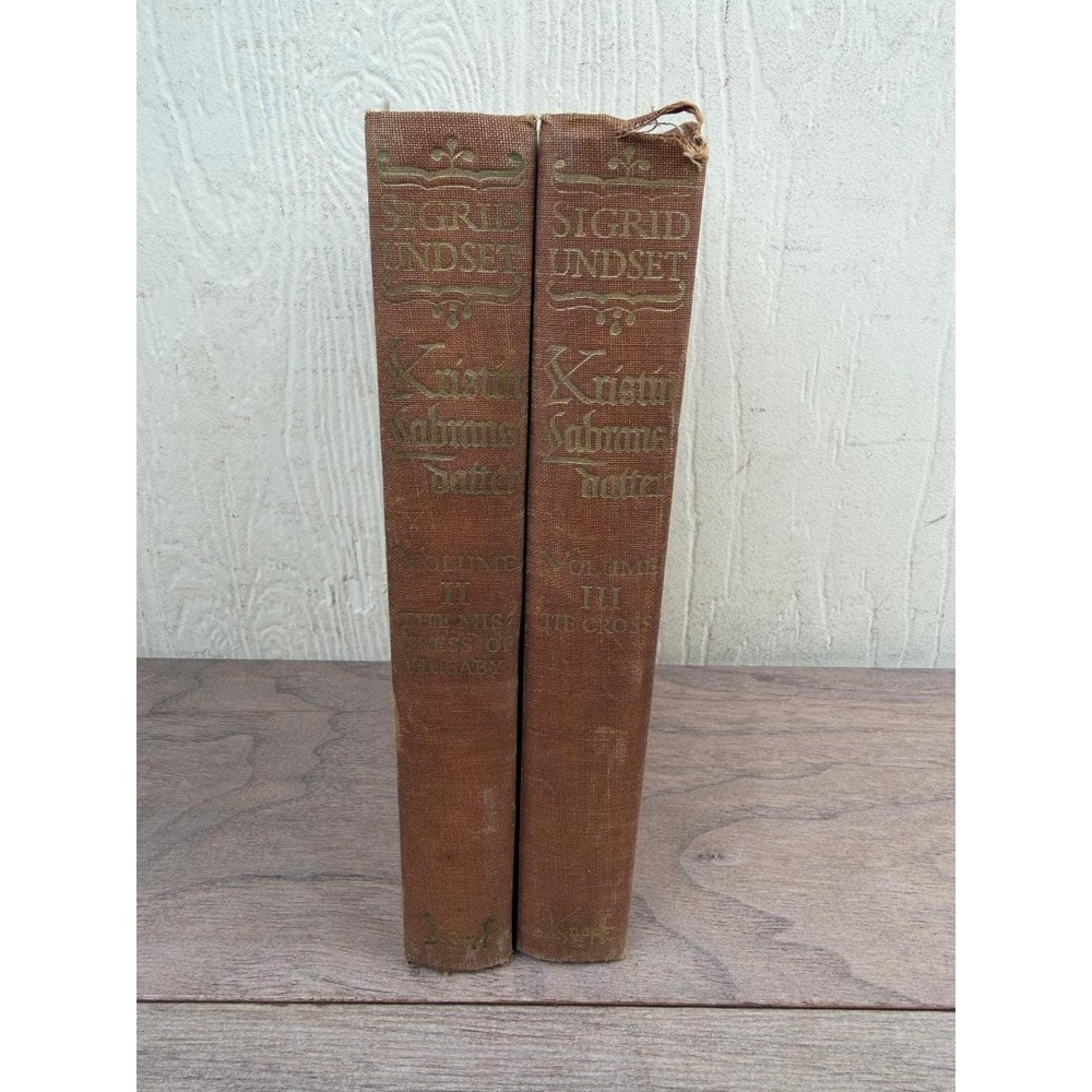 Kristin Lavransdatter Undset 1946 Printing Volumes II & III Hardcover Vintage